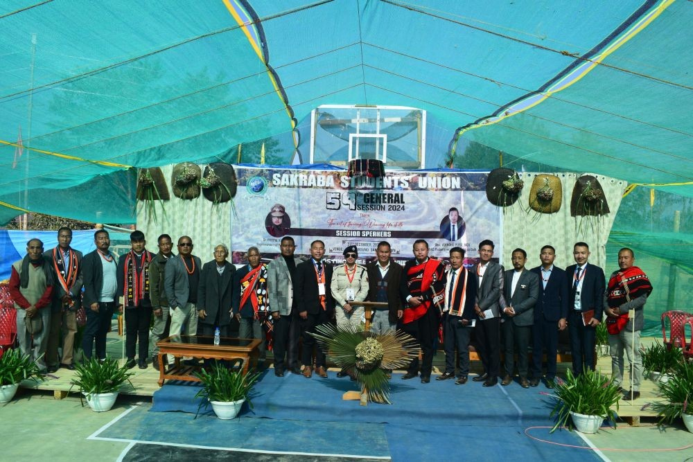 Host of dignitaries along with Dr Pritpal Kaur, Superintendent of Police, Phek and others at Sakraba on December 28.